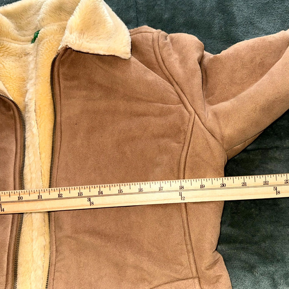 United Colors of Benetton Jacket Womens Medium Brown Sherpa Lined HAS FLAWS - Picture 11 of 12